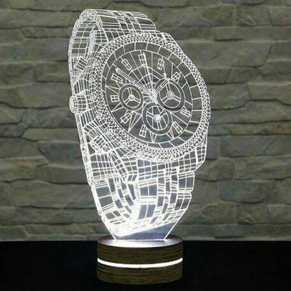 3D Illusion Lamp Digital File | Acrylic LED Lamp Cutting Files (SVG, DXF, AI, PDF, CDR) | Watch Design