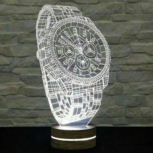 3D Illusion Lamp Digital File | Acrylic LED Lamp Cutting Files (SVG, DXF, AI, PDF, CDR) | Watch Design